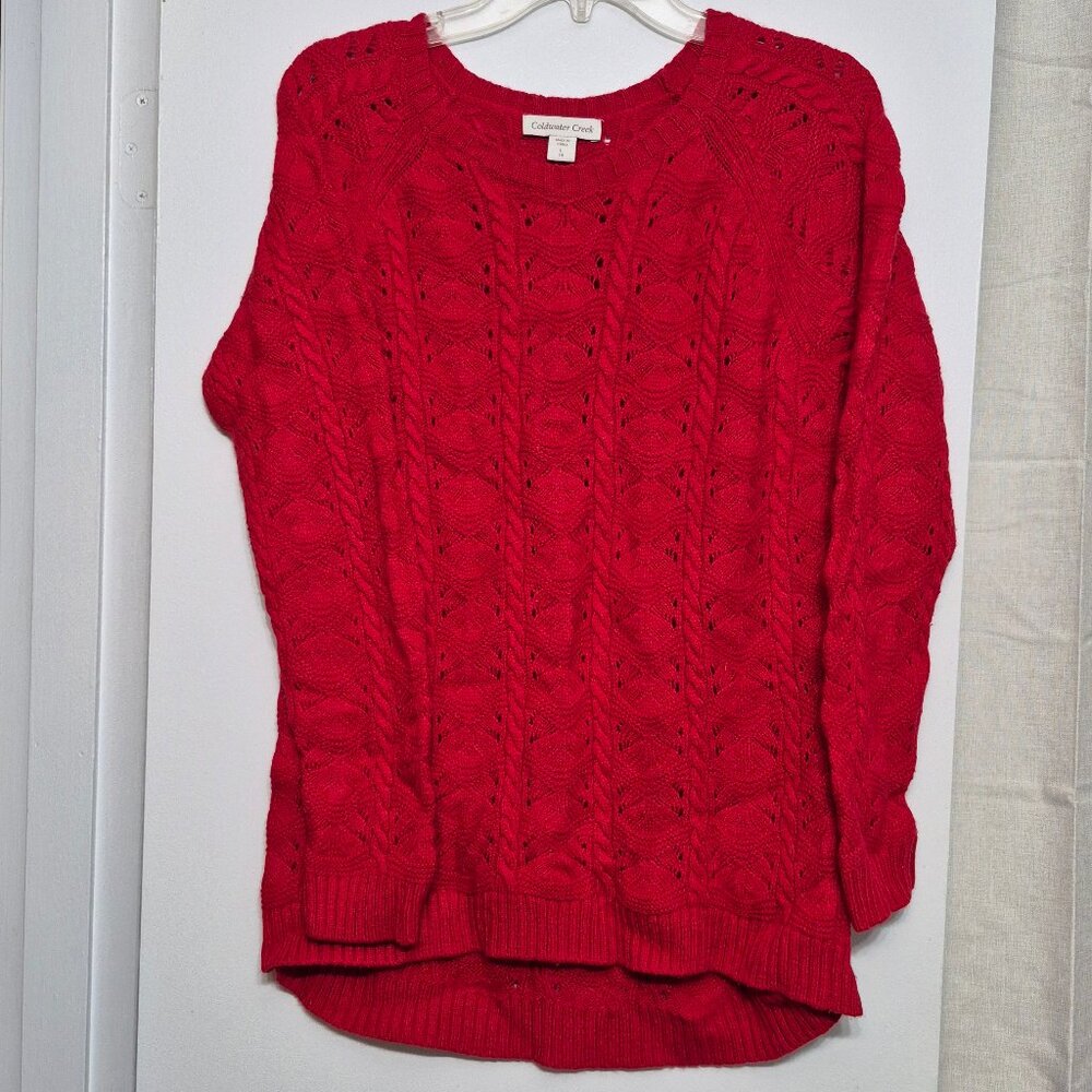Pretty Red Sweater , size L/14. Thick knit.